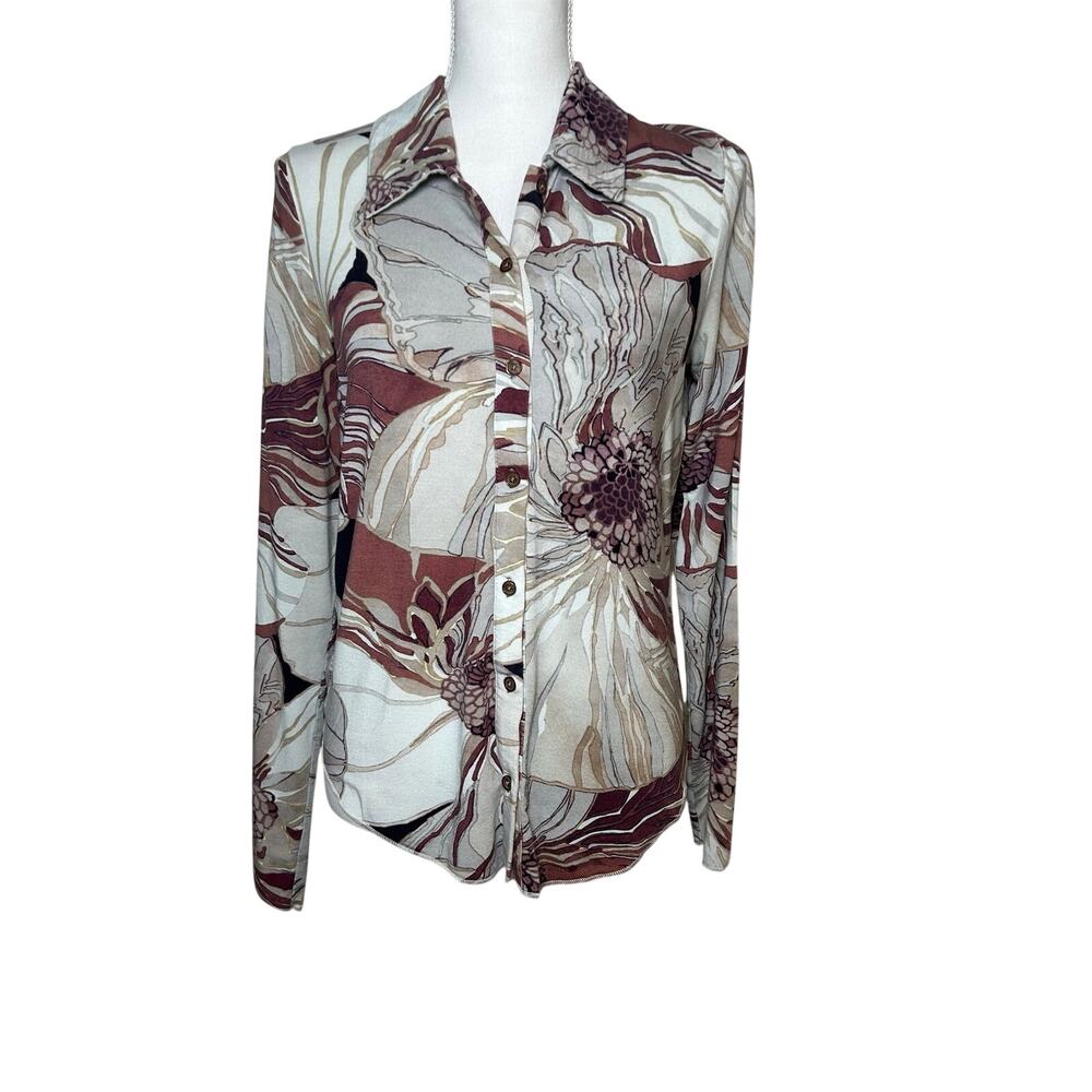 Wilfred Aritzia Pose floral long sleeve collared jersey button down size M